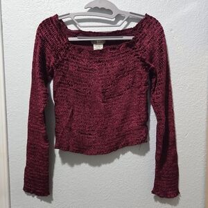Faded Glory Burgundy Y2K Velvet Top